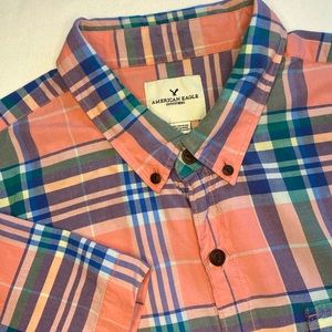 American Eagle Outfitters Men’s Multicolored Button-Down Short Sleeve Shirt XL